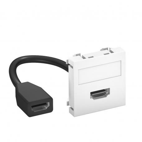 HDMI-liitin, 1 moduuli, suora, liitäntä kaapelilla  |  | HDMI | puhtaanvalkoinen, RAL 9010