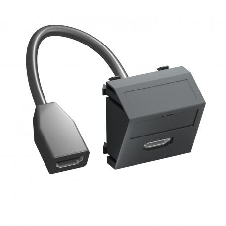 HDMI-liitin, 1 moduuli, vino, liitäntä kaapelilla vino |  | HDMI | mustanharmaa, RAL 7021