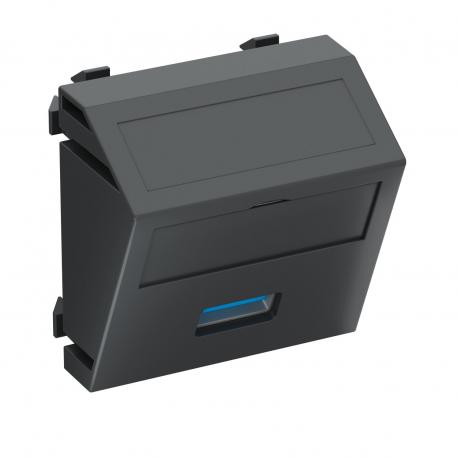 USB 2.0/3.0-liitin, 1 moduuli, vino, ruuviliitäntä vino |  | USB | mustanharmaa, RAL 7021