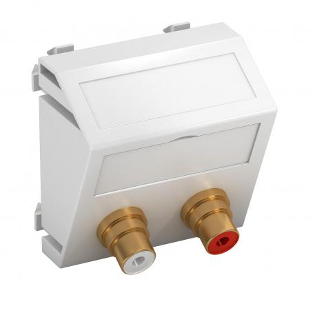 Audio-RCA-liitin, 1 moduuli, vino, juotosliitäntä