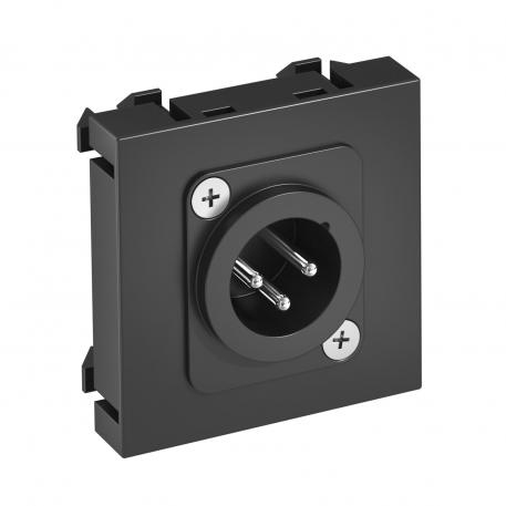 XLR-liitin, 1 moduuli, suora, pistoke 3-napainen, juotosliitännällä, mustanharmaa suora |  | XLR | mustanharmaa, RAL 7021