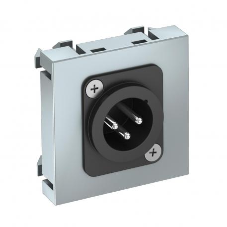 XLR-liitin, 1 moduuli, suora, pistoke 3-napainen, juotosliitäntä, Al lakattu  |  | XLR | alumiini, pulveripinnoitettu