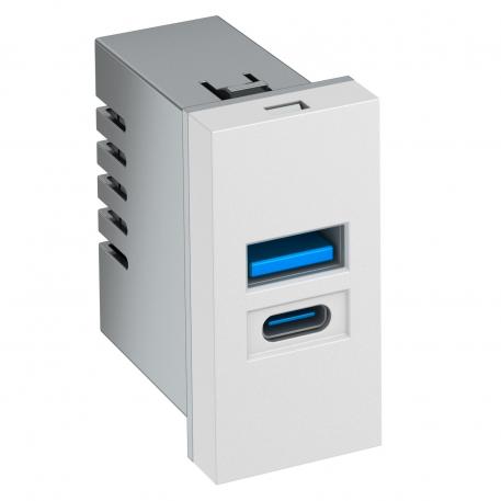 USB-laturi puhtaanvalkoinen, RAL 9010
