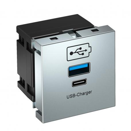 USB-laturi alumiini, pulveripinnoitettu