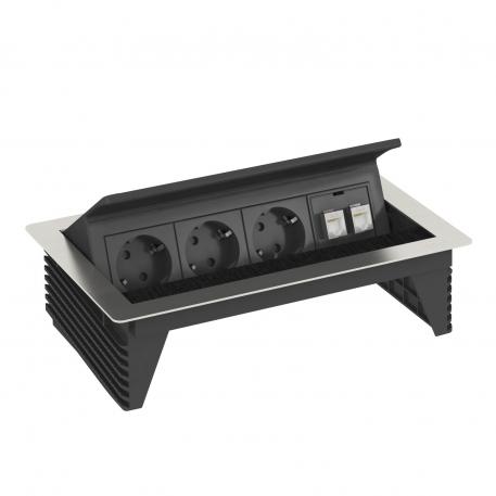 Pistorasiapaneeli DBK, 3 pistorasiaa, 2x RJ45 Cat 6 