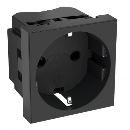 0° socket, protective contact, single 1 | Single 0° | mustanharmaa, RAL 7021