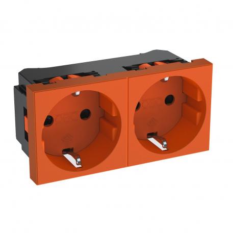 0° socket, protective contact, double 2 | Double 0° | puhtaanoranssi, RAL 2004