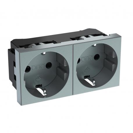 0° socket, protective contact, double 2 | Double 0° | alumiini, pulveripinnoitettu