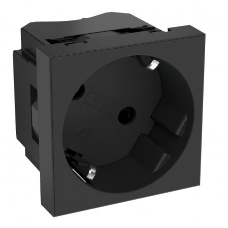 33° socket, protective contact, single 1 | Single 33° | mustanharmaa, RAL 7021