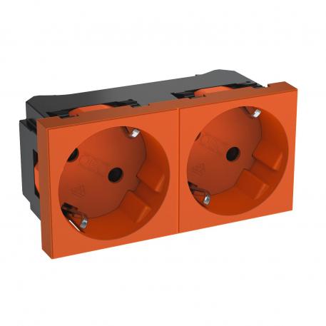 33° socket, protective contact, double 2 | Double 33° | puhtaanoranssi, RAL 2004