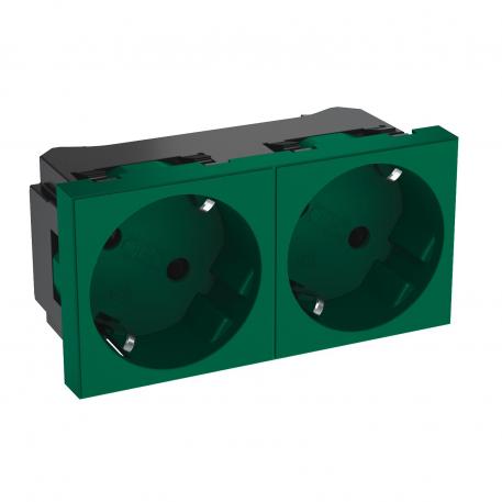 33° socket, protective contact, double 2 | Double 33° | vihreä, RAL 6029