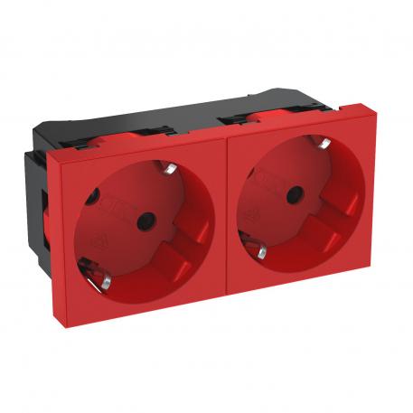 33° socket, protective contact, double 2 | Double 33° | punainen, RAL 3001