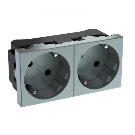 33° socket, protective contact, double 2 | Double 33° | alumiini, pulveripinnoitettu