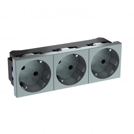 33° socket, protective contact, triple 3 | Triple 33° | alumiini, pulveripinnoitettu