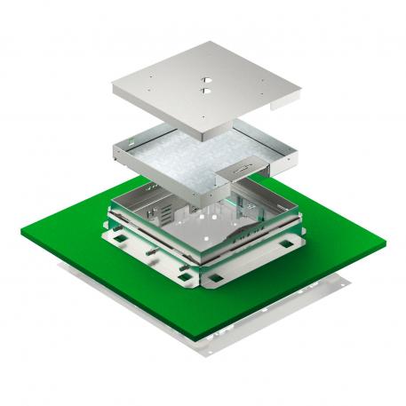 Säädettävä lattiarasia johtoaukolla, RKSNUZD3, ruostumaton teräs 136 |  | 25 | 81 | Kääntyvä kaapelikansi | 9