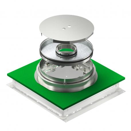 Säädettävä lattiarasia johtojen ulostuloputkella, RKFNUZD3, ruostumaton teräs 140 | 25 |  | R9